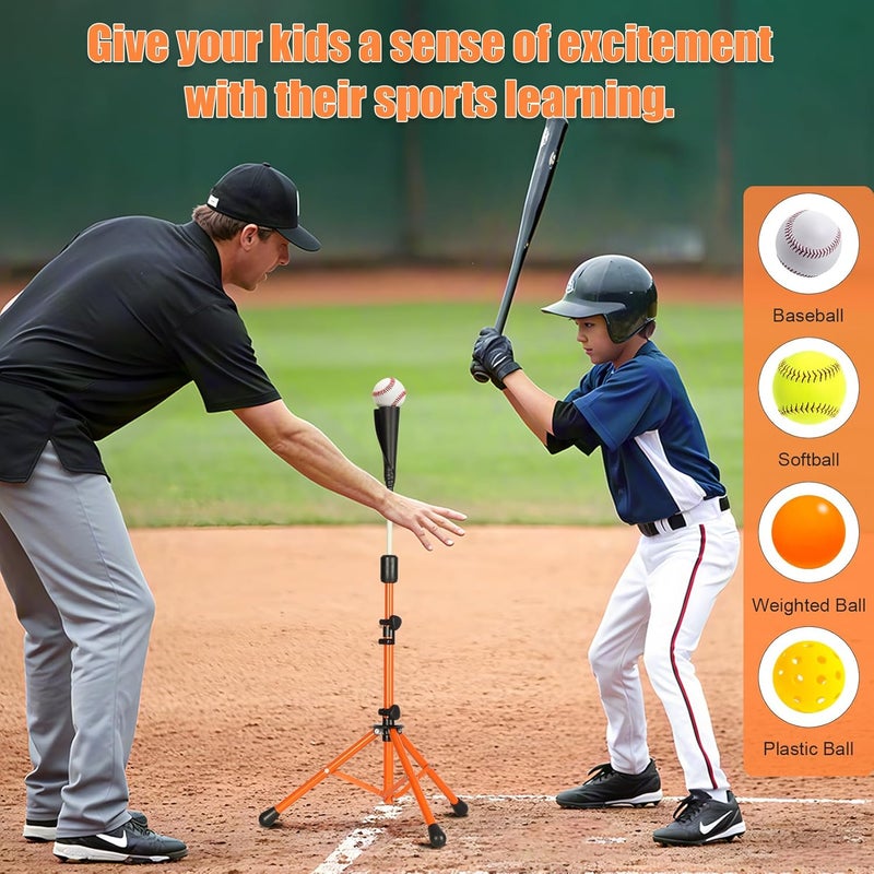 Storgem Baseball Tee,Portable Tripod Batting Tee,Softball Tee for Batting Practice,Hitting Tee Easy Adjustable Height,with Bag - Image 5